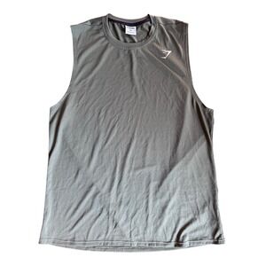 Gymshark Shirt Mens 2XL XXL Green Arrival Sleeveless Tank Gym Running Stretch